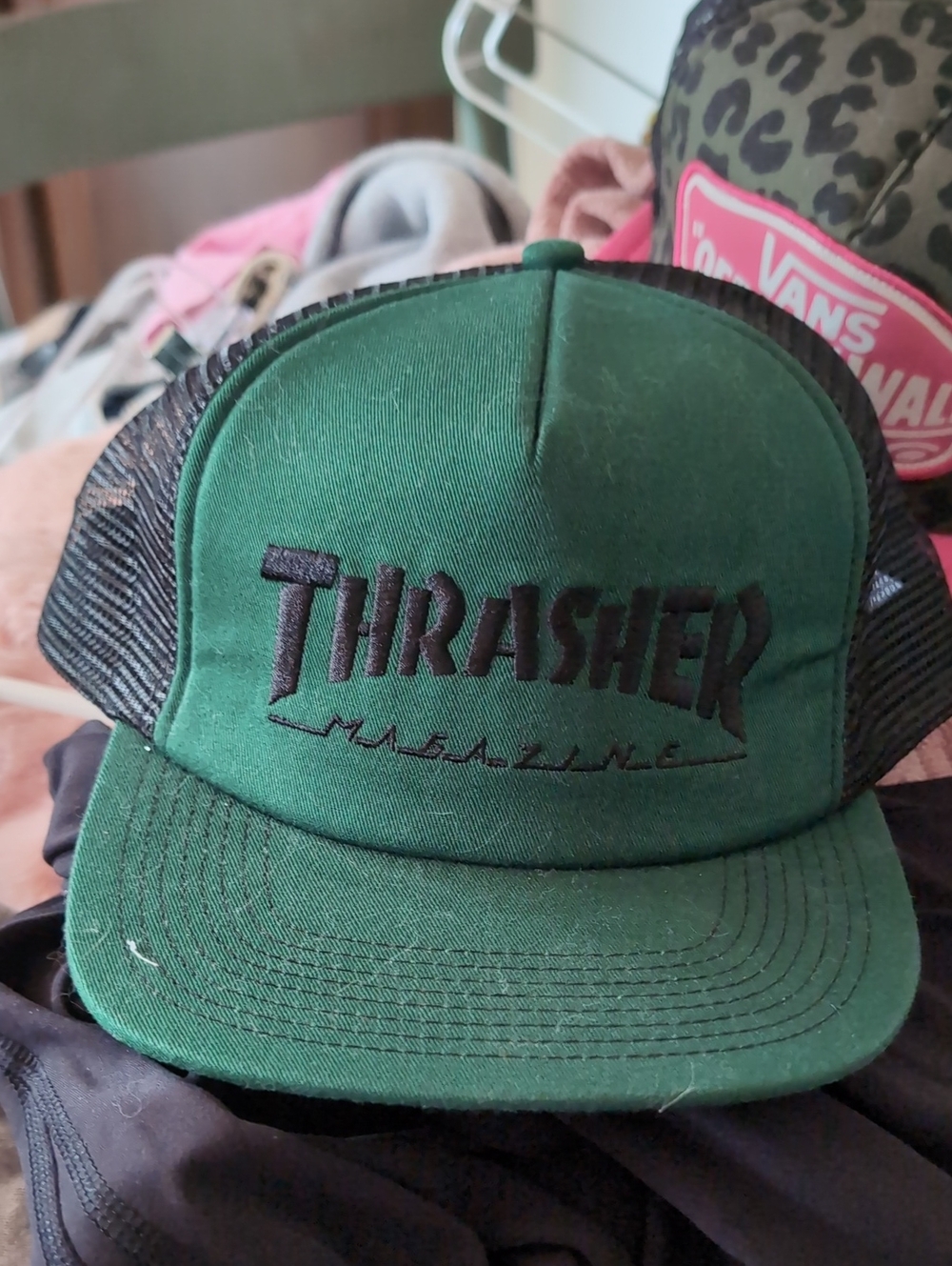 Thrasher Green and Black Trucker Hat